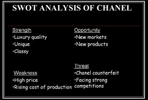 swot chanel|Examining Chanels SWOT Analysis .